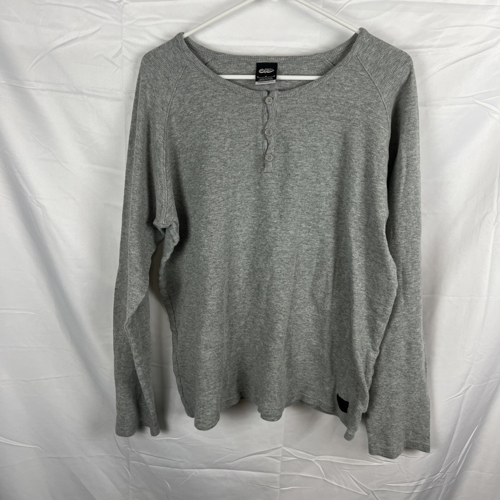 Y2k Nike 6.0 Henley Long Sleeve Shirt Gray Men's Medium Cotton Skateboarding Tee